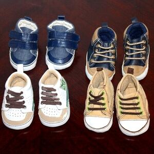 Lot of 4 Pairs Baby Boy Shoes Newborn NB